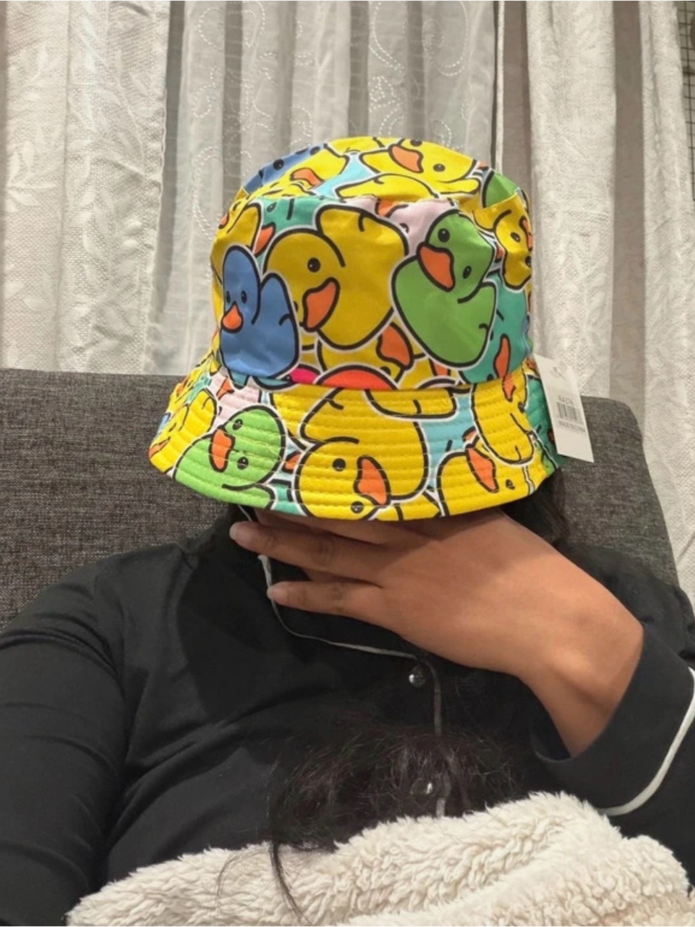 Colorful Duck Print Bucket Hat - Multicolor